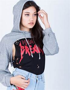Hooded Cropped Tops